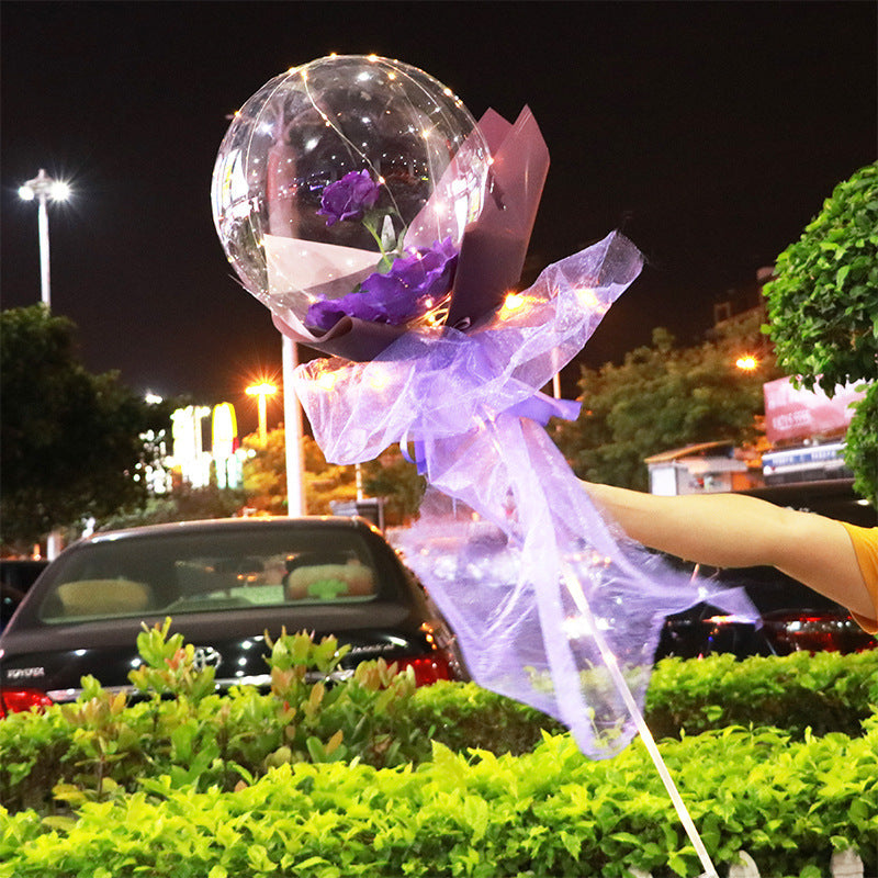 DIY LED Luminous Balloon Rose Bouquet