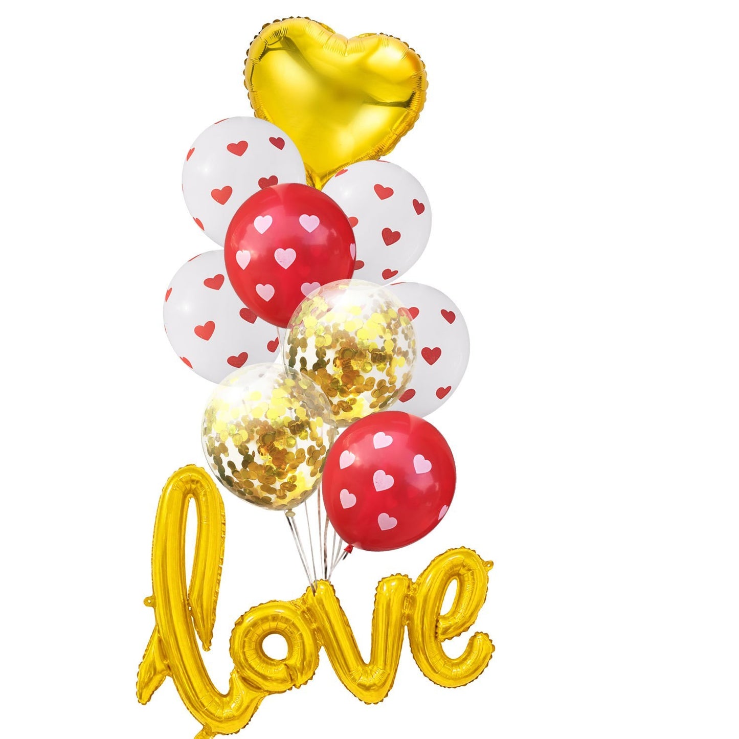 Red And White Love Balloons