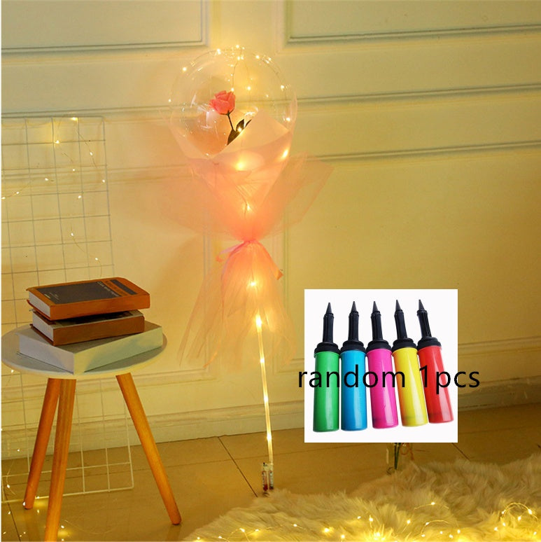 DIY LED Luminous Balloon Rose Bouquet