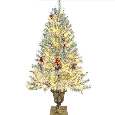 Pre-lit Artificial Tree & Wreath 4 Piece Set