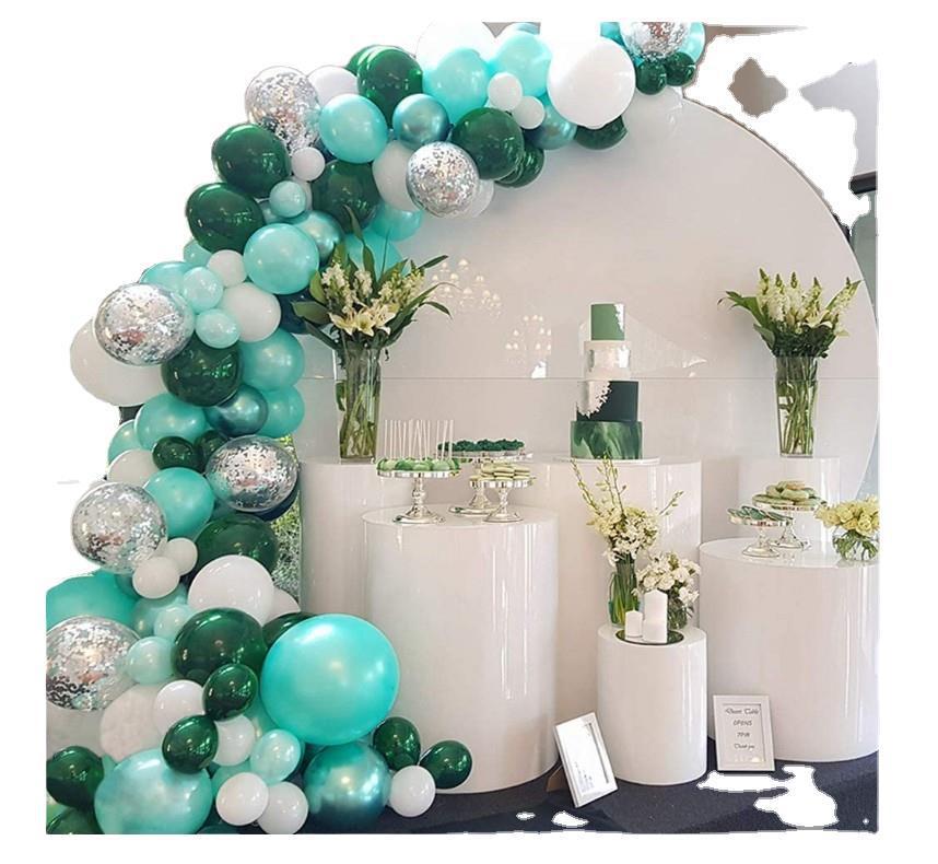 Teal, Green and White Balloon Garland