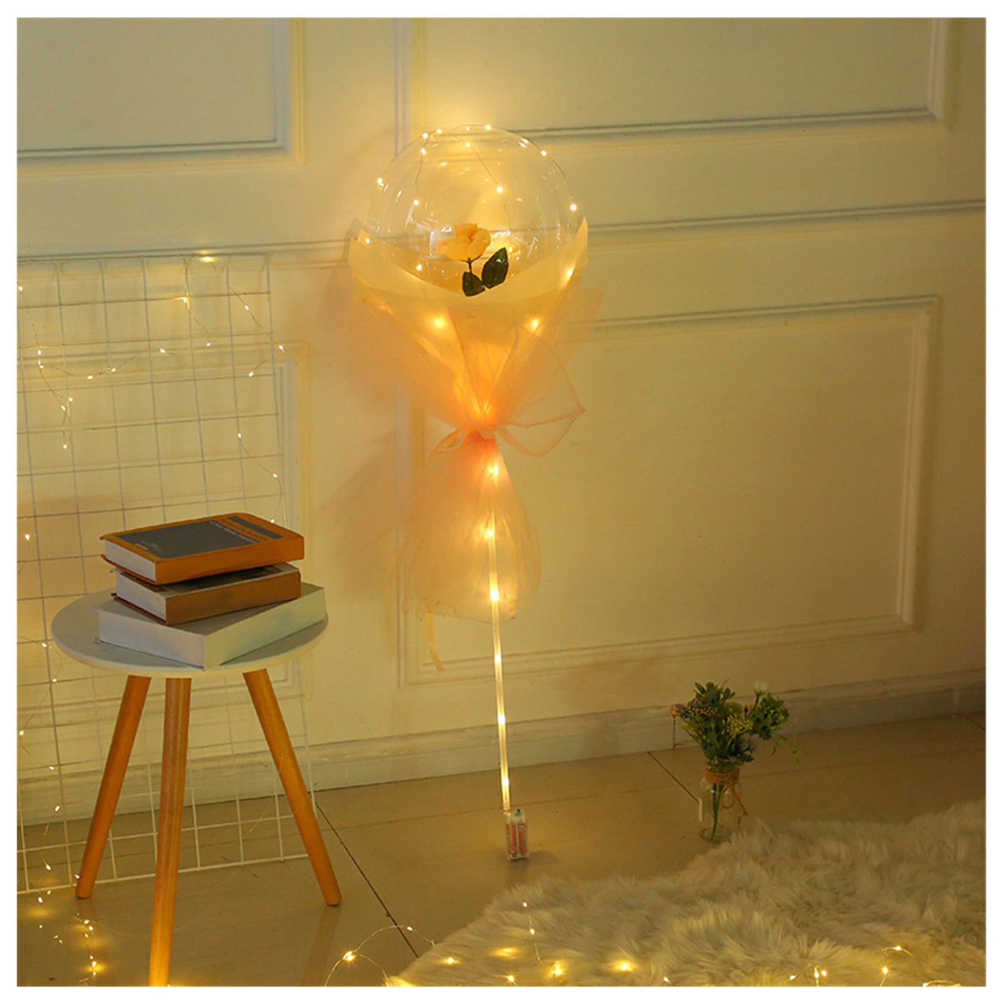 DIY LED Luminous Balloon Rose Bouquet