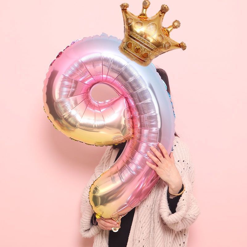 Crowned Number Balloons