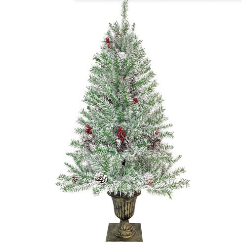 Pre-lit Artificial Tree & Wreath 4 Piece Set