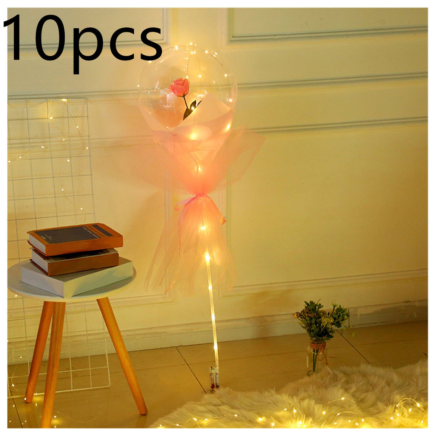 DIY LED Luminous Balloon Rose Bouquet