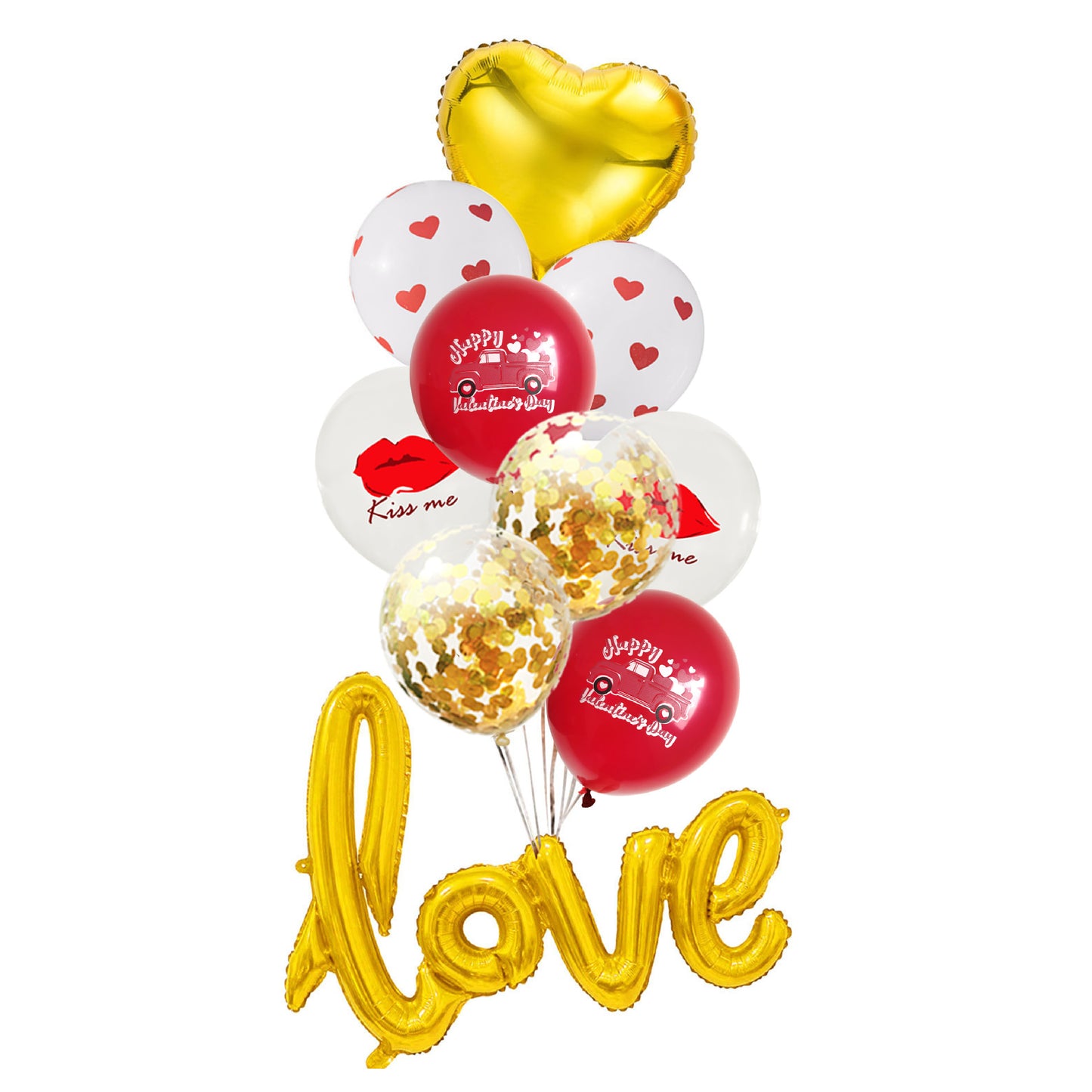 Red And White Love Balloons