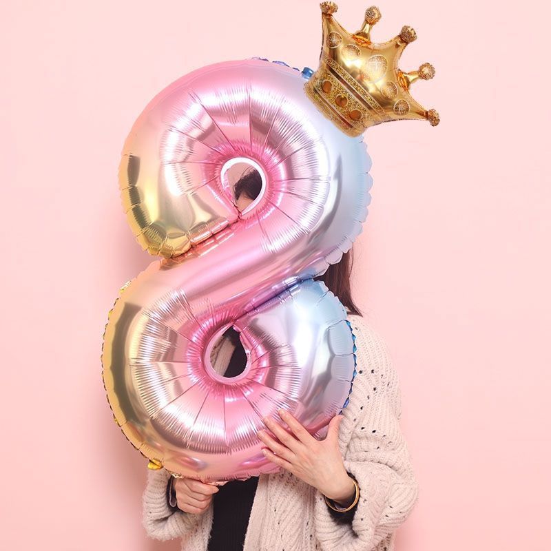 Crowned Number Balloons