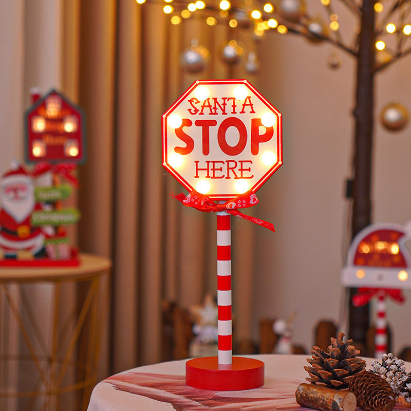 Wooden Christmas Road STOP