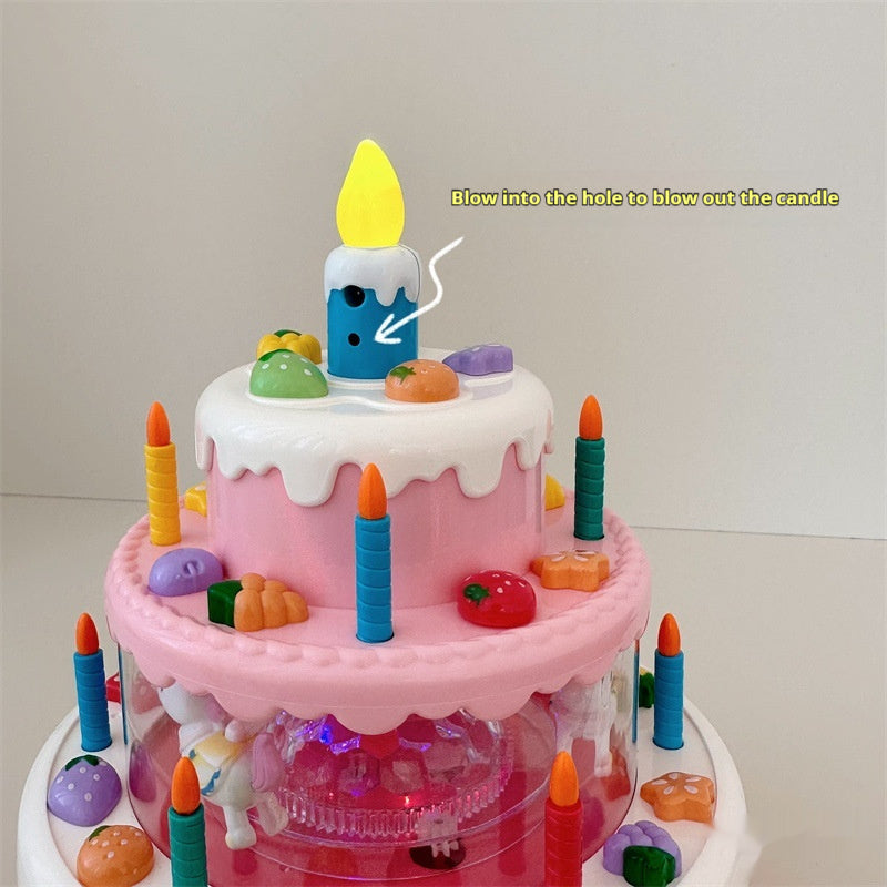 Blow-out Candle With Universal Wheel Birthday Gift Birthday Cake