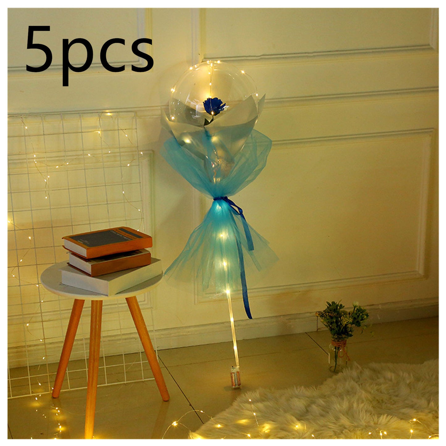 DIY LED Luminous Balloon Rose Bouquet