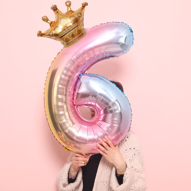 Crowned Number Balloons