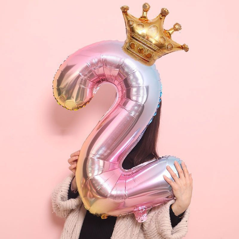 Crowned Number Balloons