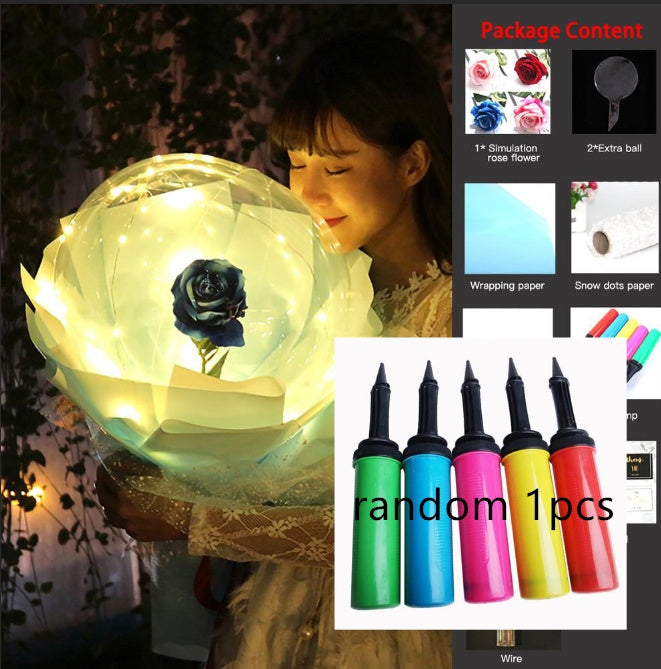 DIY LED Luminous Balloon Rose Bouquet