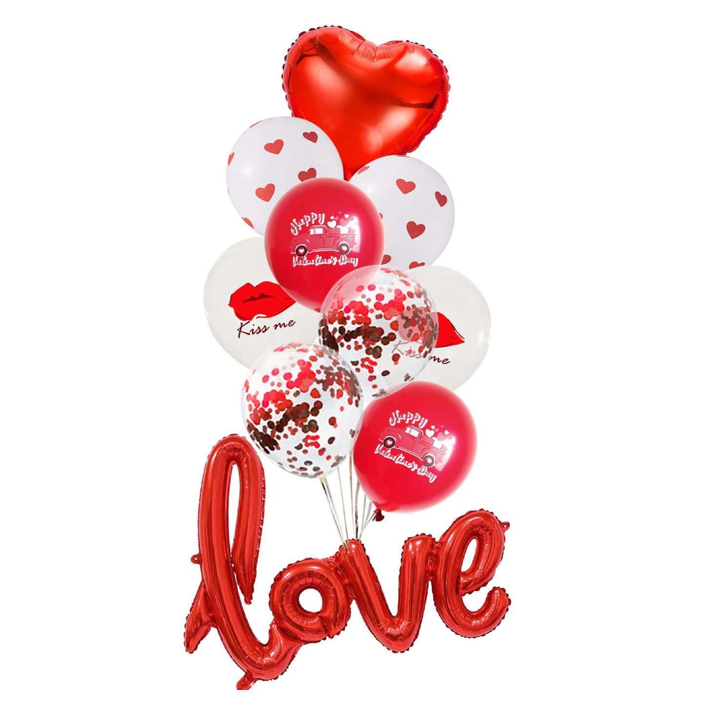 Red And White Love Balloons