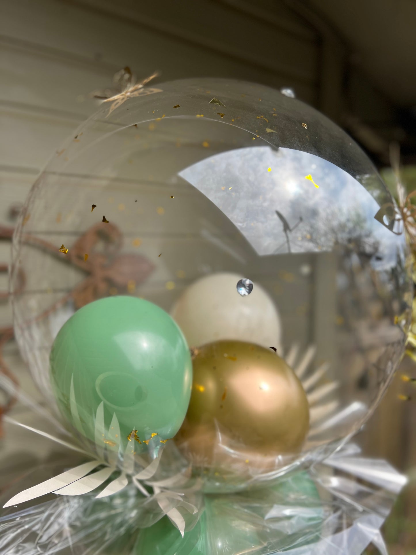 Sage and Gold Balloon Bouquet