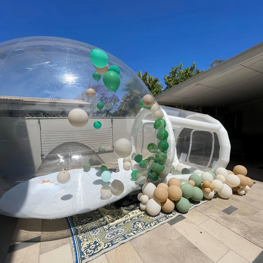 Factory Direct Sale Balloon inflatable bubble house with trampoline and transparent dome PVC material with blower