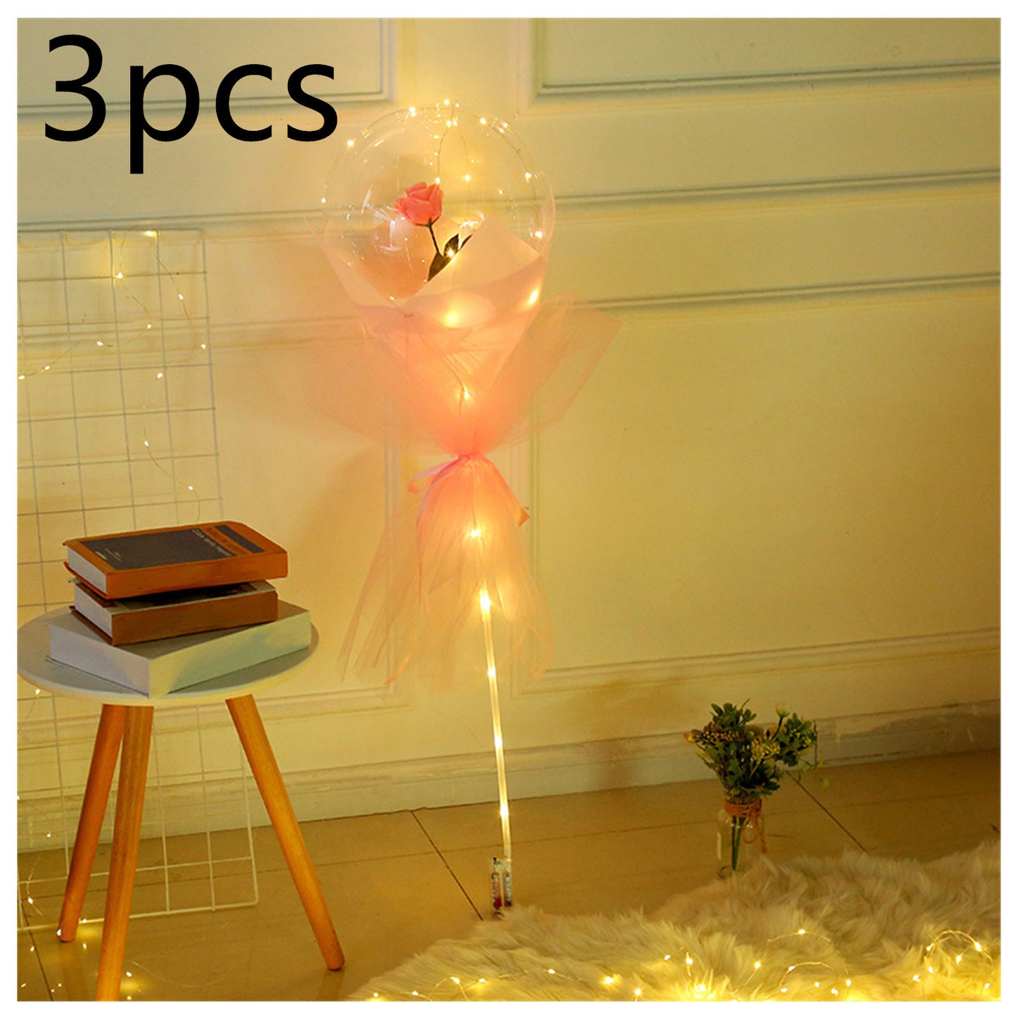 DIY LED Luminous Balloon Rose Bouquet