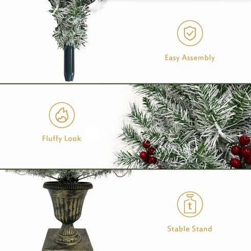 Pre-lit Artificial Tree & Wreath 4 Piece Set