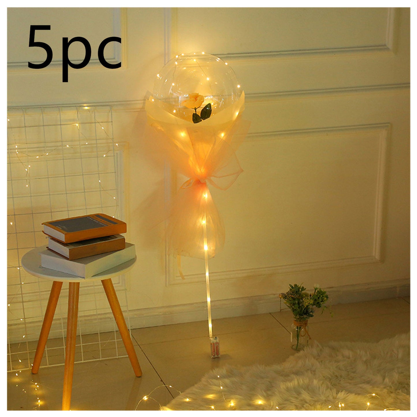 DIY LED Luminous Balloon Rose Bouquet