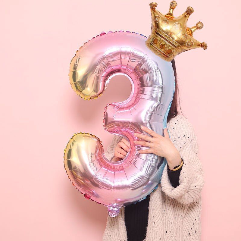 Crowned Number Balloons