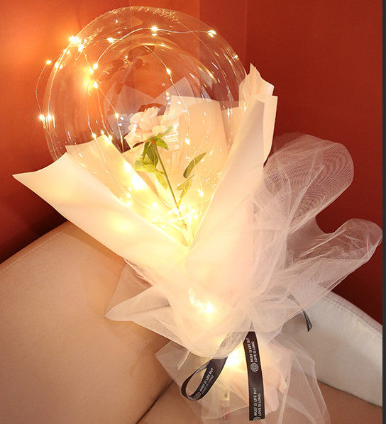 DIY LED Luminous Balloon Rose Bouquet