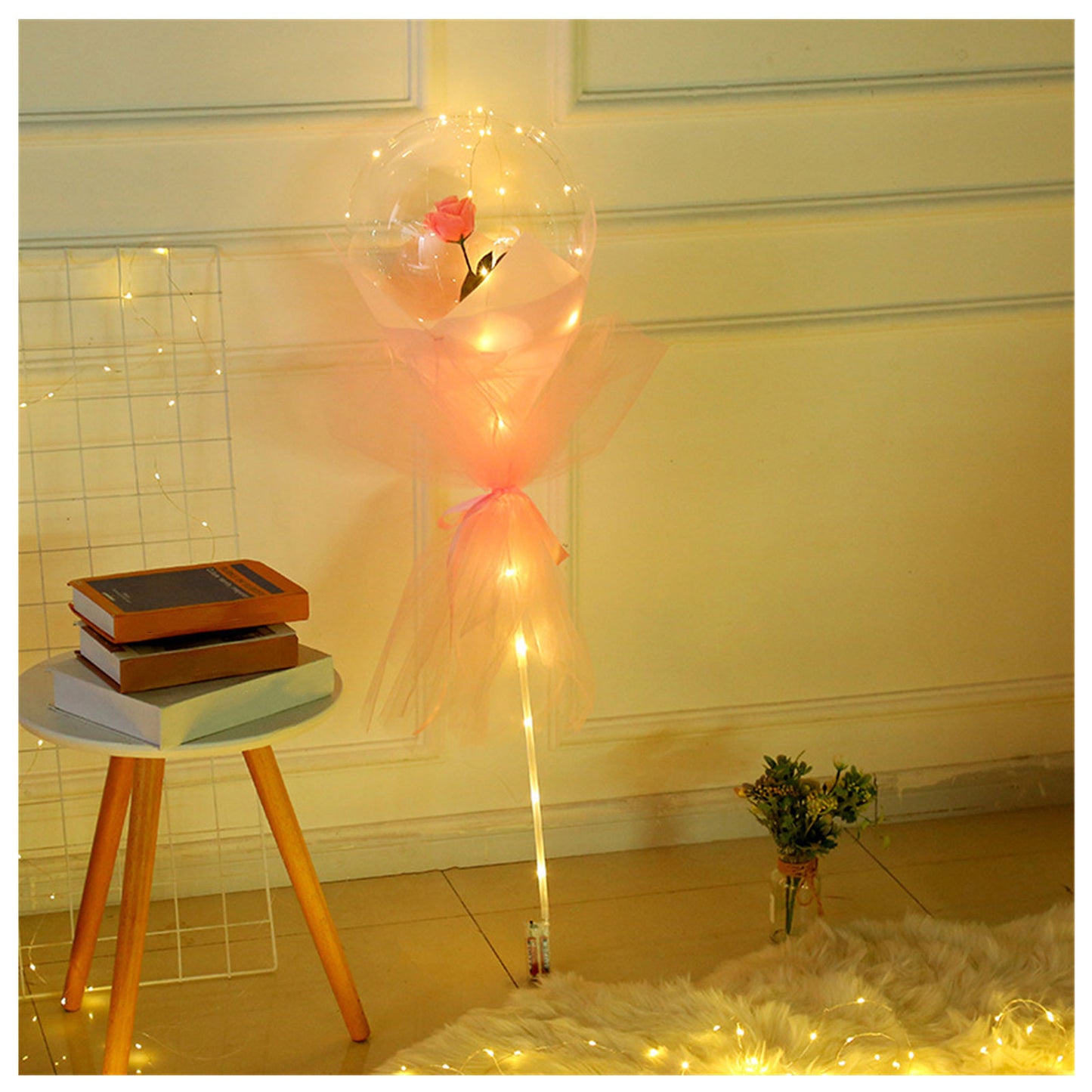 DIY LED Luminous Balloon Rose Bouquet