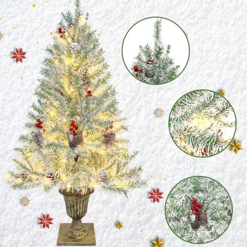 Pre-lit Artificial Tree & Wreath 4 Piece Set