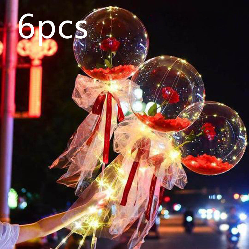 DIY LED Luminous Balloon Rose Bouquet