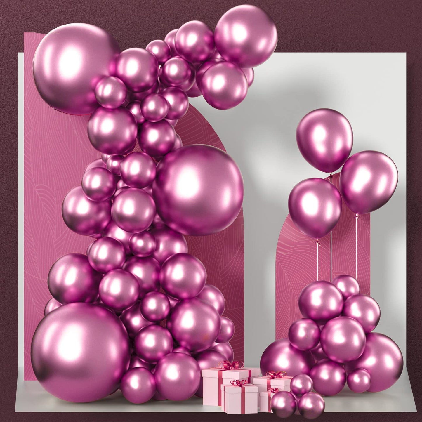 Pale Pink Balloons, 85 pcs Pink Balloons Different Sizes Pack of 18 Inch 12 Inch 10 Inch 5 Inch Pink Latex Balloons