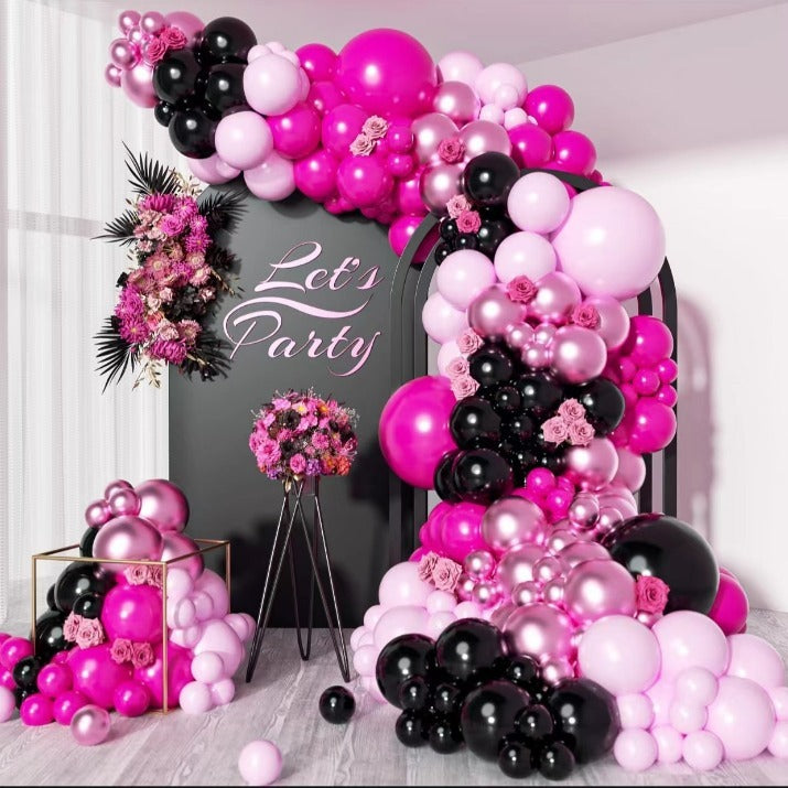 Rubber Black Balloon Garland Suit Party