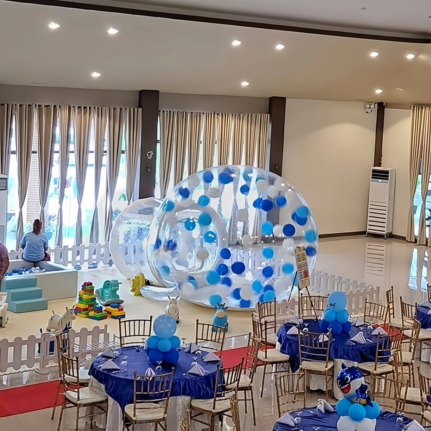 Factory Direct Sale Balloon inflatable bubble house with trampoline and transparent dome PVC material with blower
