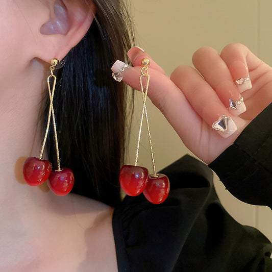 Red Acrylic Cherry Earrings