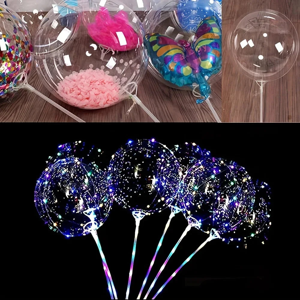 50PCS Transparent Bobo Balloon Stick Stand with Cup - Perfect for Wedding, Valentine's Day, Party, and Event Decoration