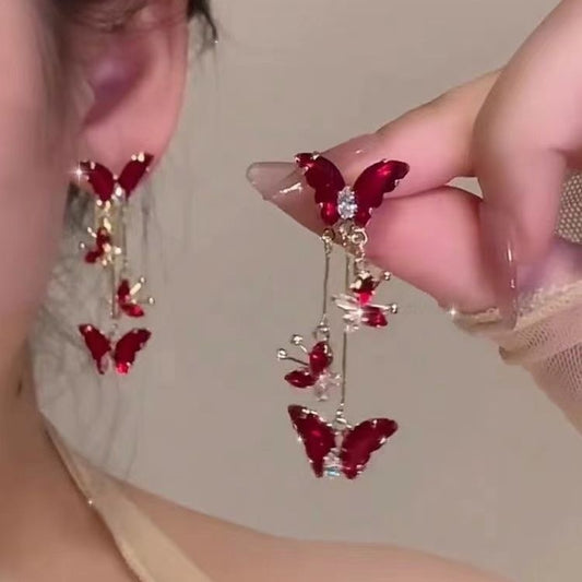 Red Butterfly Earrings