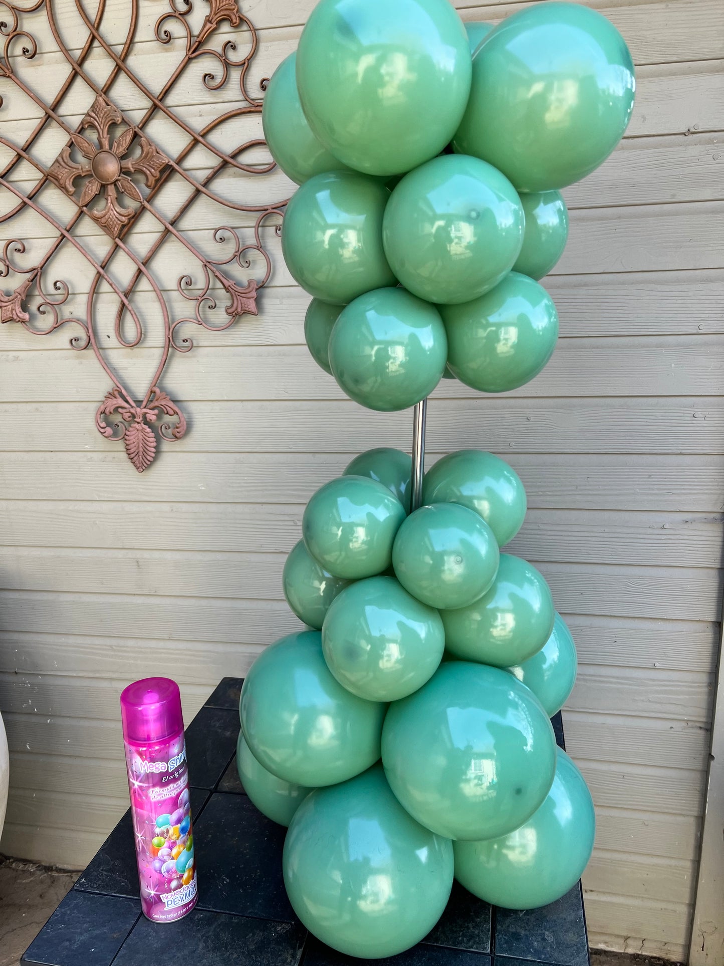 Sage Green & Silver Balloon Bouquet