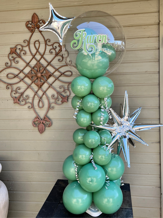 Sage Green & Silver Balloon Bouquet
