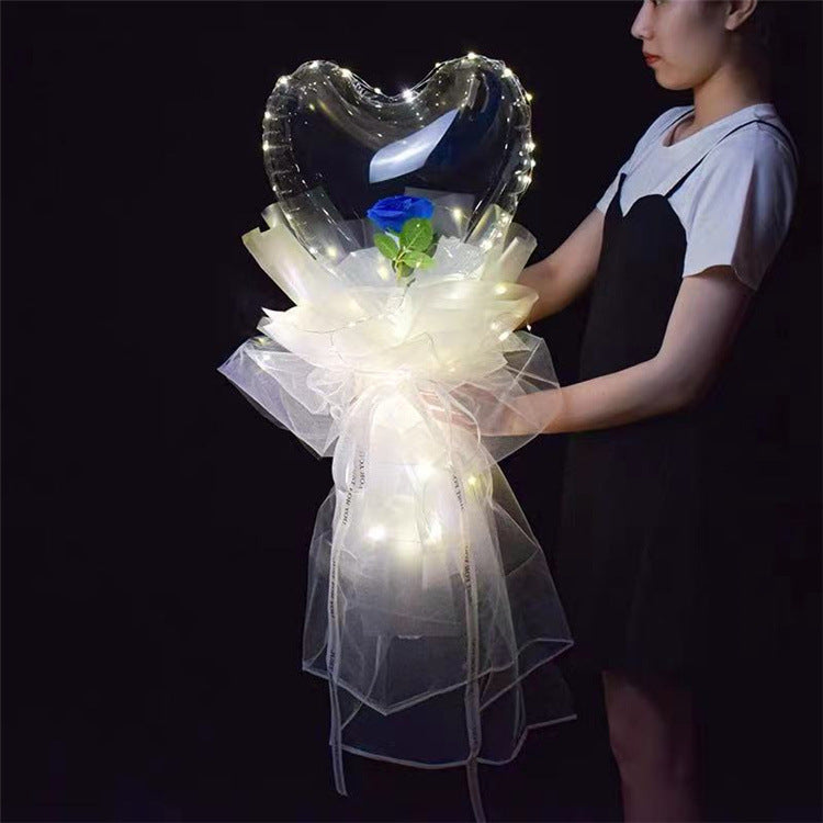 DIY Bobo Ball Rose Flower Bouquet Balloon with Lights