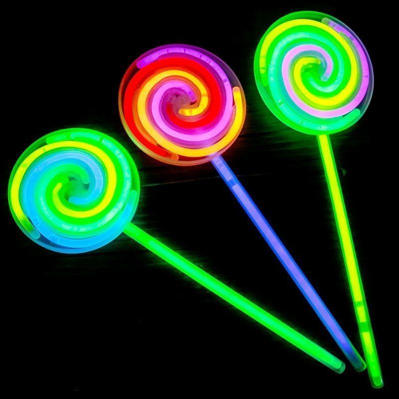 Fluorescent Lollipop Luminous Rotating Windmill Colorful Luminous Toy Party Props Festival Supplies