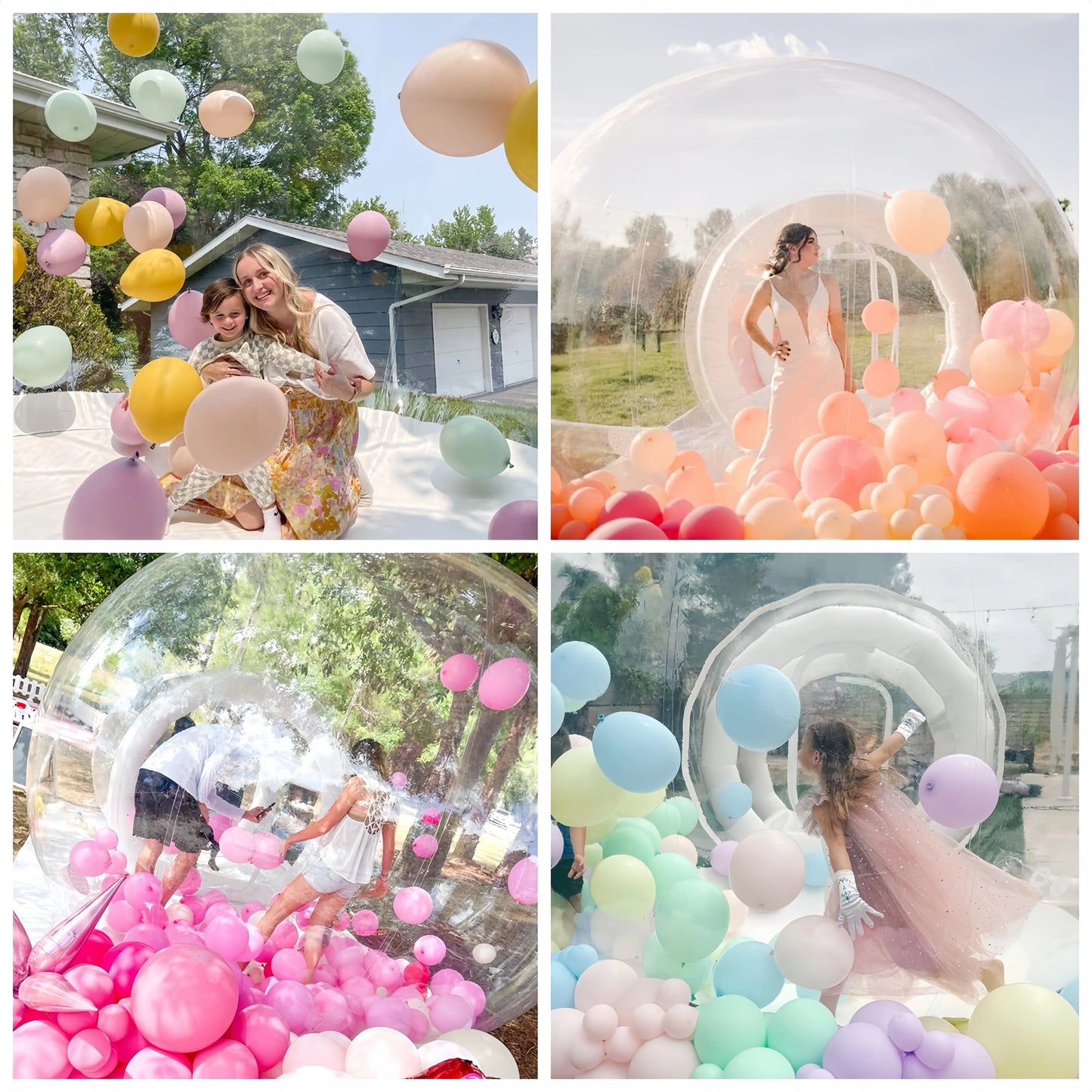 Factory Direct Sale Balloon inflatable bubble house with trampoline and transparent dome PVC material with blower
