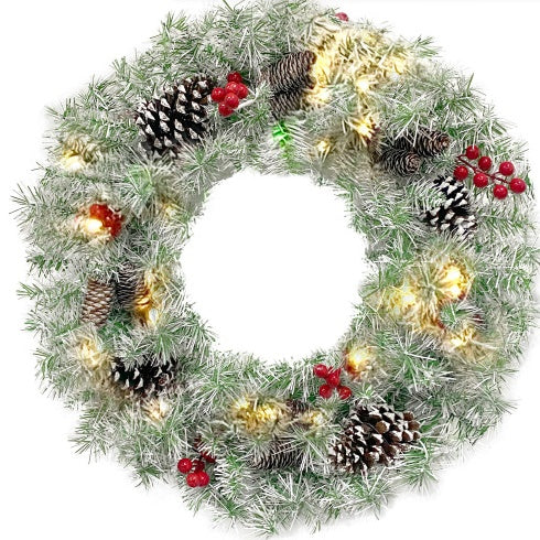 Pre-lit Artificial Tree & Wreath 4 Piece Set