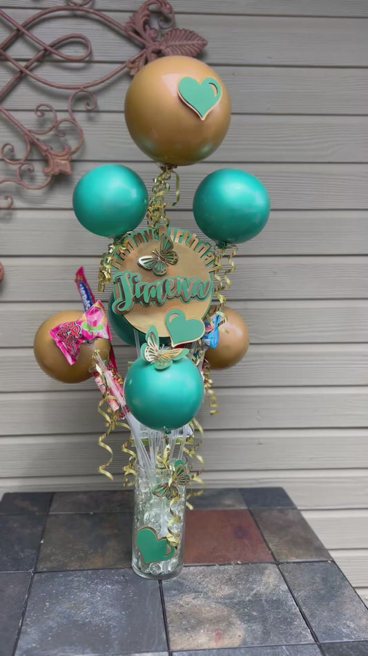 Green & Gold Candy Bouquet